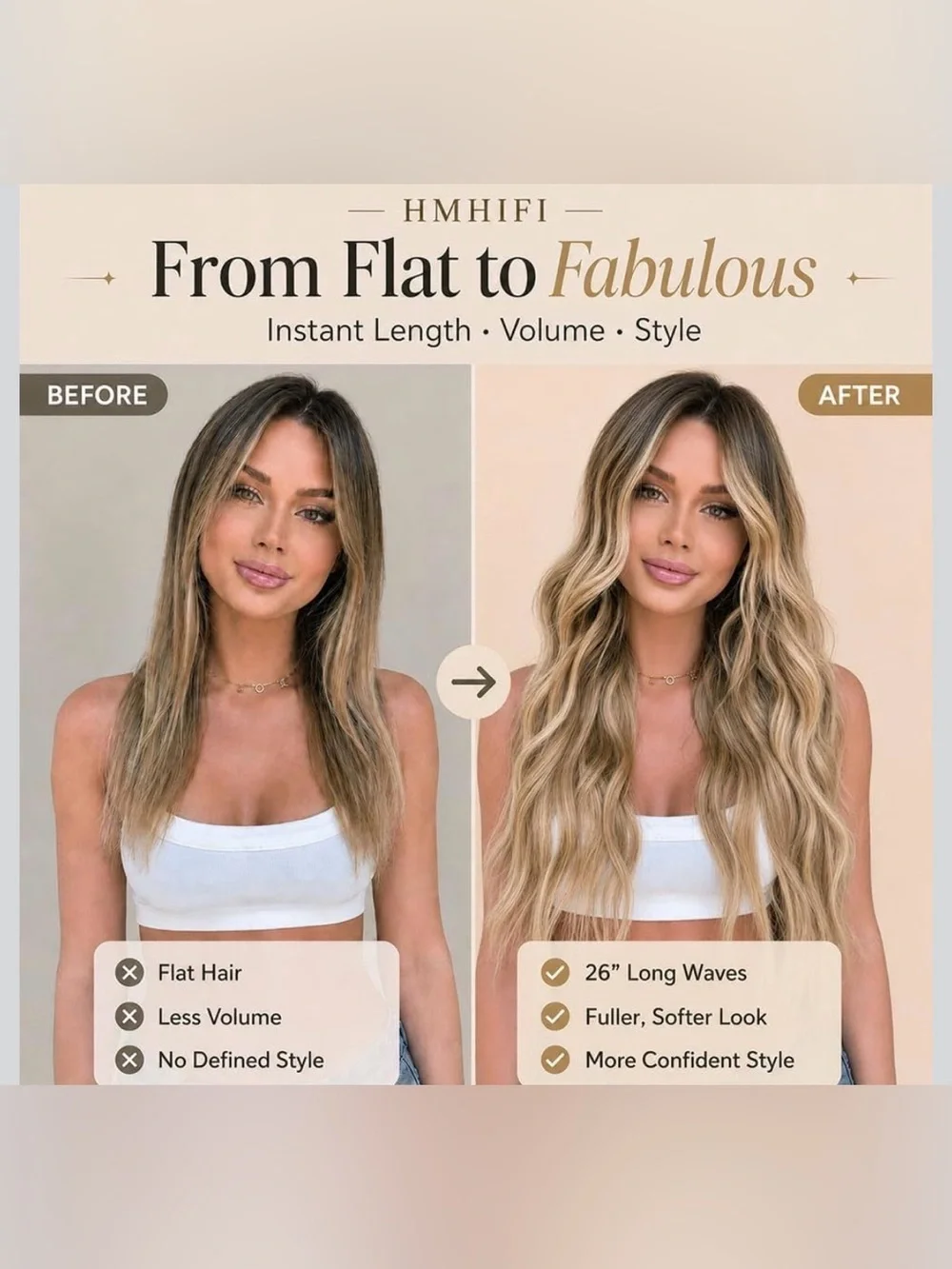 Blonde Wig for Women,26 Inch Long Wavy Curly Middle Part Hair